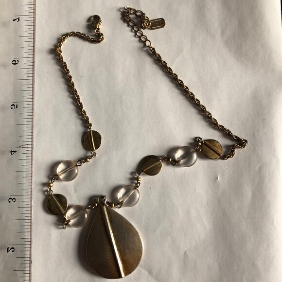 vintage necklace metal chain pendant 16"-18" signed - Picture 4 of 4